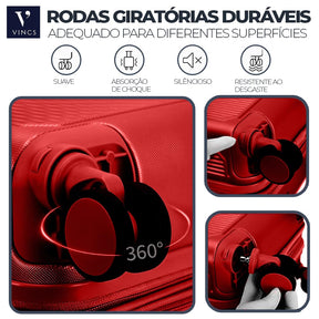 Kit Mala de Viajem 2 em 1 - Roda Giratoria 10 KG