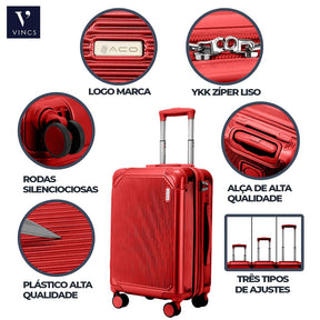 Kit Mala de Viajem 2 em 1 - Roda Giratoria 10 KG