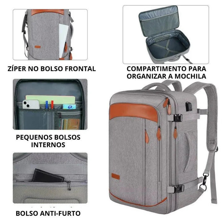 Mochila  Feminina de Viagem  VersaBag + 3 Necessaires GRÁTIS!