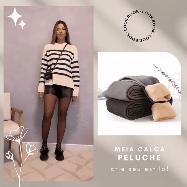 Meia Calça Térmica Peluciada Translúcida  [PROMOÇÃO DE AGOSTO]