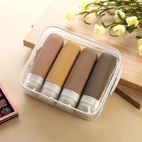 Kit Antivazamento - 4 Frascos de Silicone para Viagem – 90ML