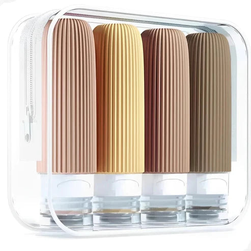 Kit Antivazamento - 4 Frascos de Silicone para Viagem – 90ML